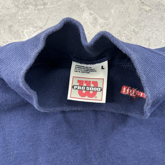Vintage Wilson Mock Neck Shirt Mens Large Long Sleeve Baseball Pro 5000 - Picture 5 of 13
